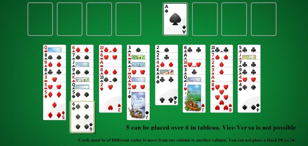 invalid move in FreeCell